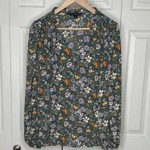 Green Floral Long-Sleeve Shirt